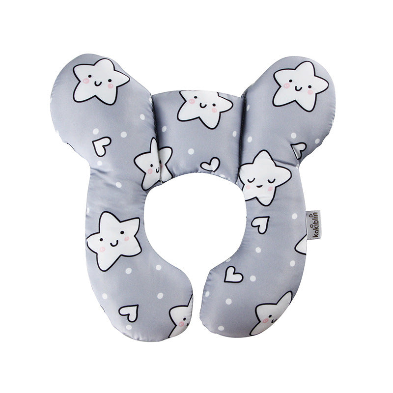 Cute Cartoon Pattern Baby U-shape Pillow Travel Car Seat Neck Protector