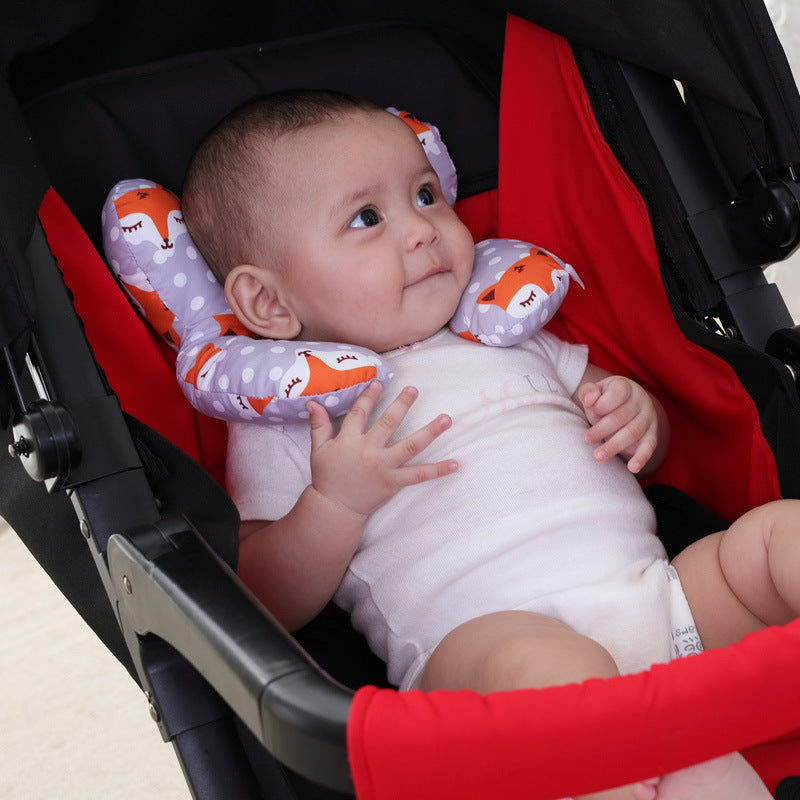 Protezione per il collo del seggiolino auto da viaggio con cuscino a forma di U per bambini con motivo simpatico cartone animato