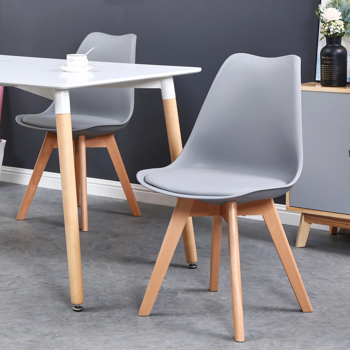 Set of 4 / 6 Gray Modern Chairs