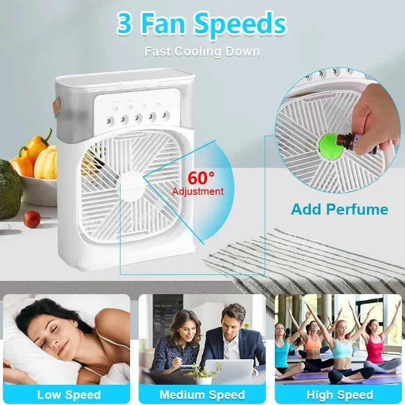 Portable Air Cooler Fan: 3-in-1 Function & Low Noise