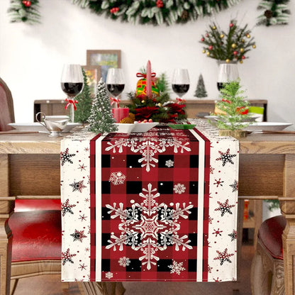 Runner da tavola natalizio in lino – Decorazioni natalizie Navidad Noel 2025