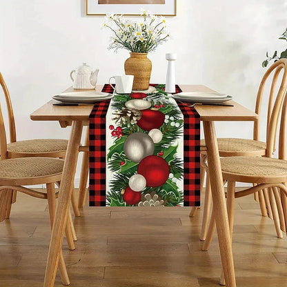 Linen Christmas Table Runner – Navidad Noel Holiday Décor 2025