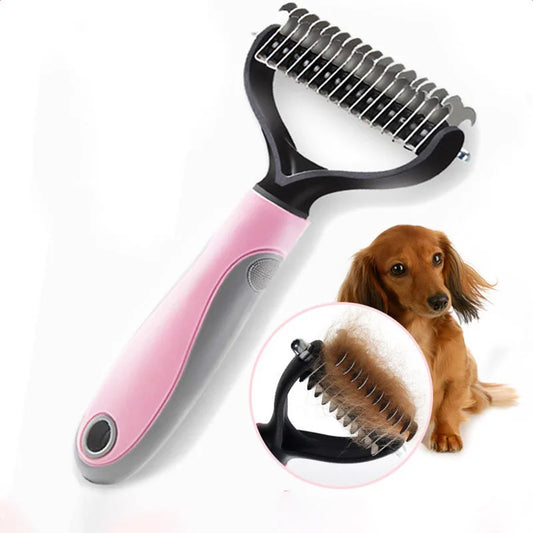 Pet Fur Knot Cutter Brush ,2 Sided Comb Dog Cat ,Grooming Hair Remove for Dogs&Cats