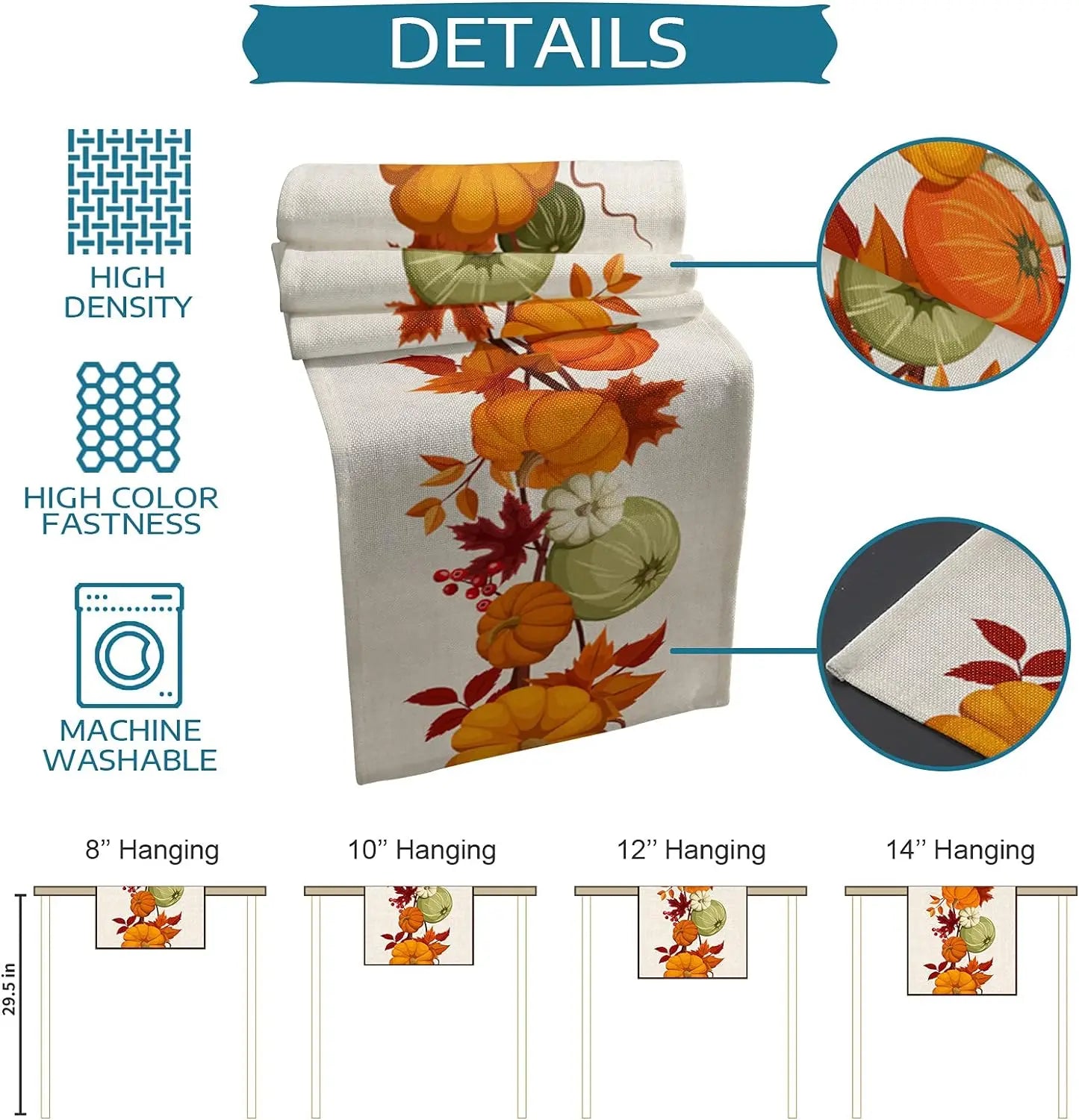 Autumn Pumpkin Table Runner – Halloween & Thanksgiving Decor