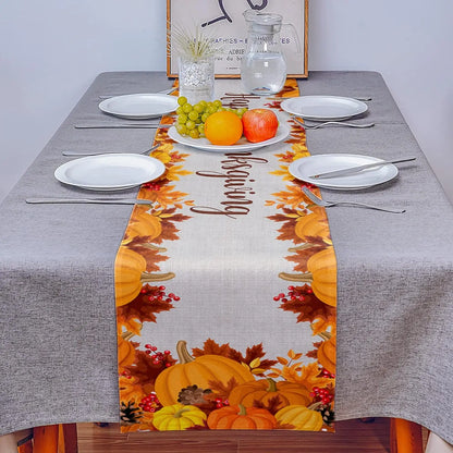 Runner da tavolo con zucca autunnale – Decorazioni per Halloween e Ringraziamento