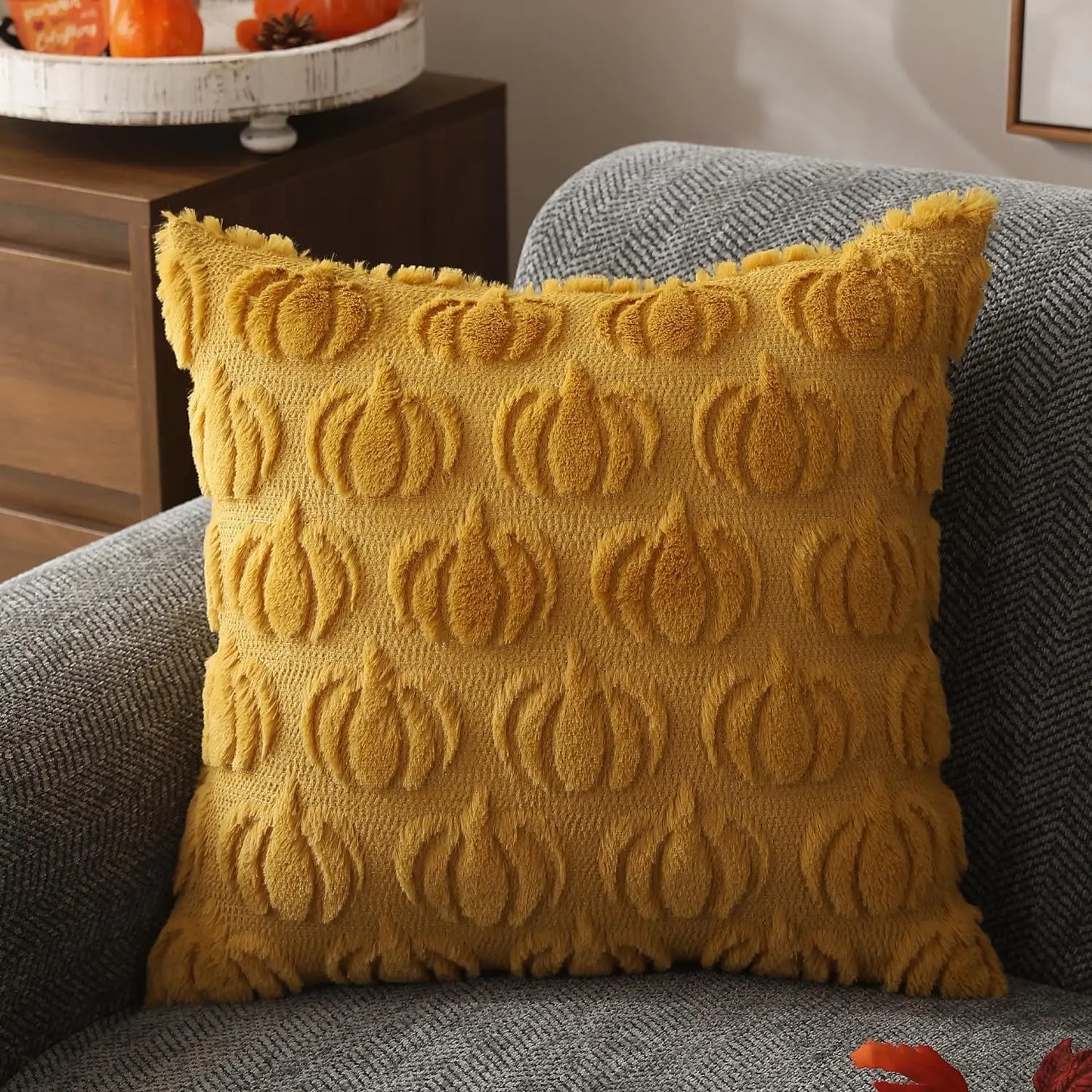 Pumpkin Pattern Throw Pillow Cover