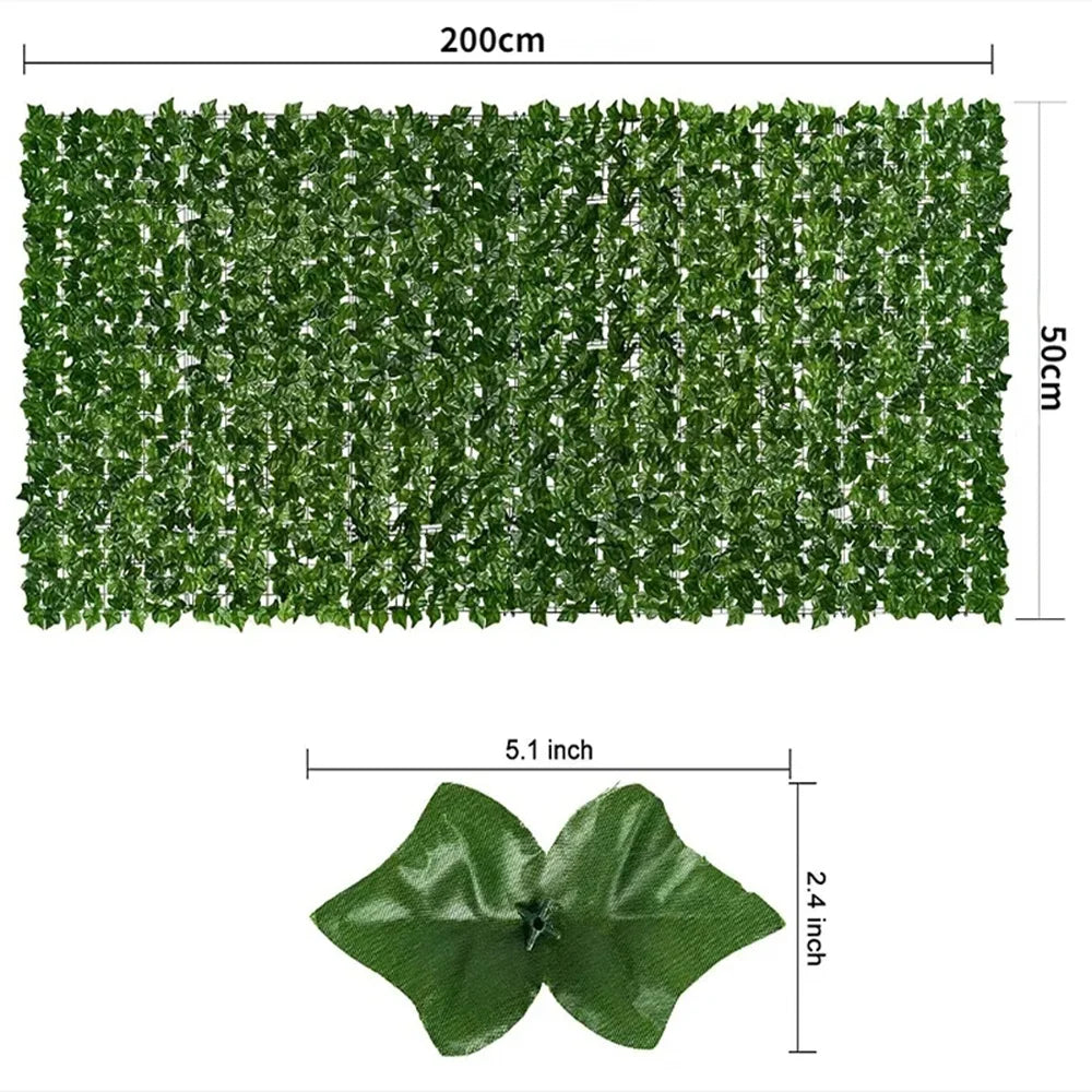 Artificial Ivy Hedge Green Leaf Fence