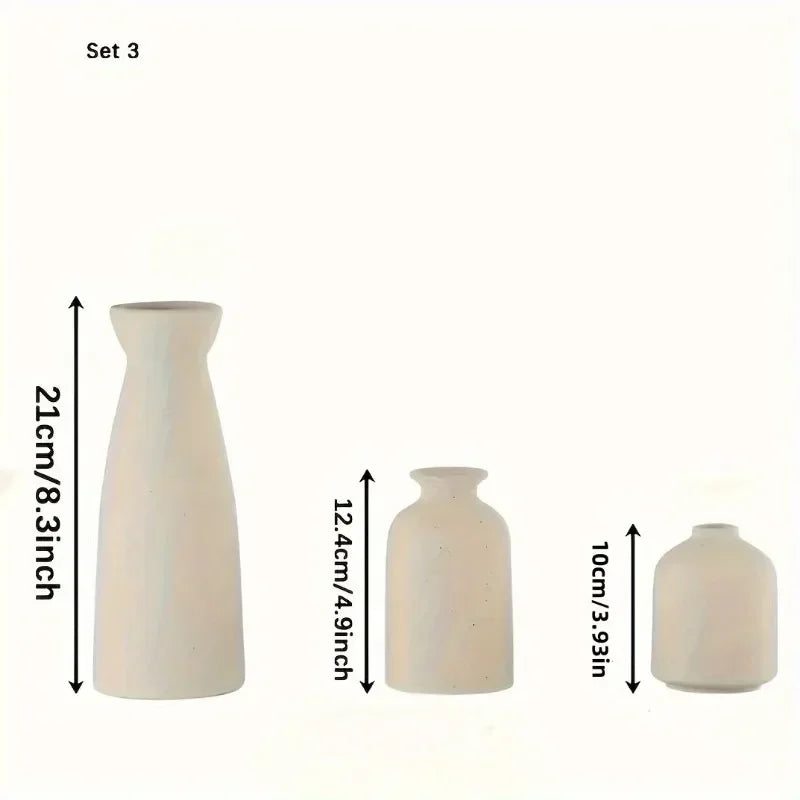 Set Of 3 Modern Ceramic Vases