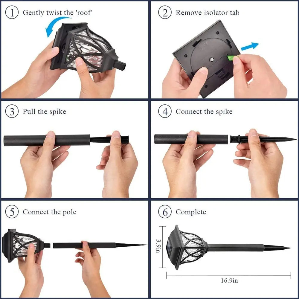 2 teile/los Led Solar Rasen Lichter