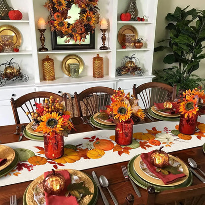 Autumn Pumpkin Table Runner – Halloween & Thanksgiving Decor