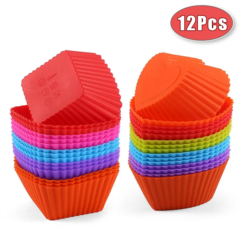 12pcs/lot Silicone Cake Mold