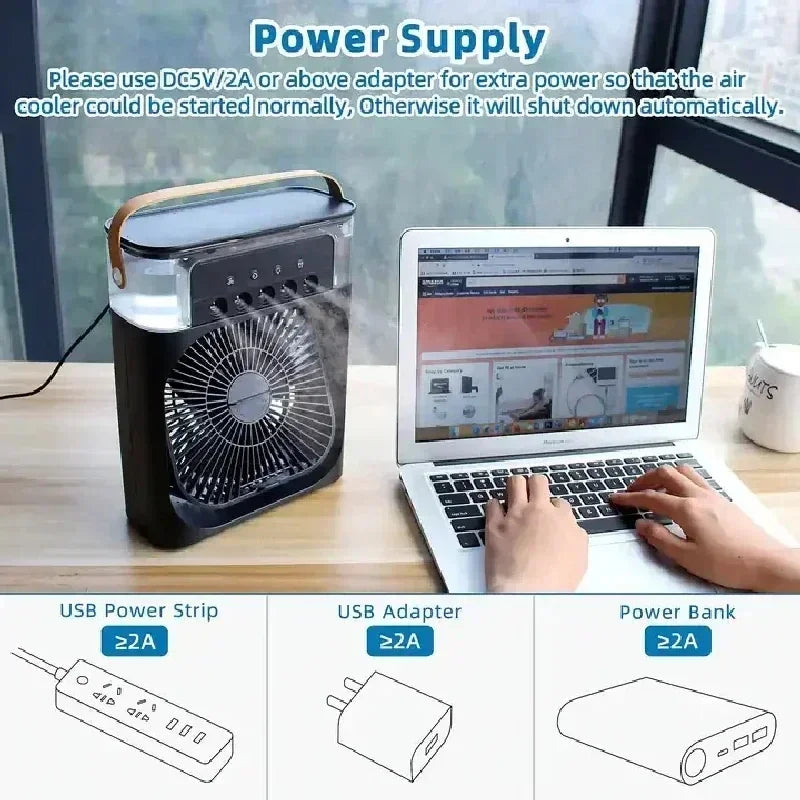 Portable Air Cooler Fan: 3-in-1 Function & Low Noise