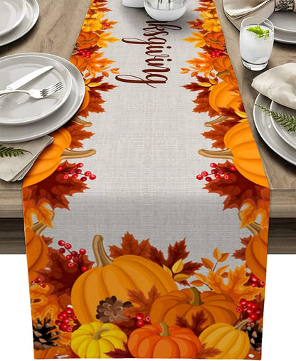 Magic shop 05 / 180x33cm 70.8x13inch Autumn Pumpkin Table Runner – Halloween & Thanksgiving Decor