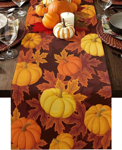 Magic shop 07 / 180x33cm 70.8x13inch Autumn Pumpkin Table Runner – Halloween & Thanksgiving Decor