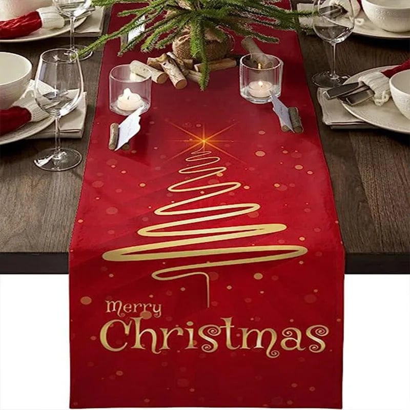 Magic shop 12 / 183x33cm Linen Christmas Table Runner – Navidad Noel Holiday Décor 2025