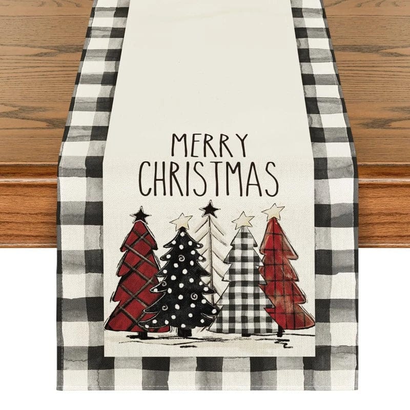 Magic shop 14 / 183x33cm Linen Christmas Table Runner – Navidad Noel Holiday Décor 2025