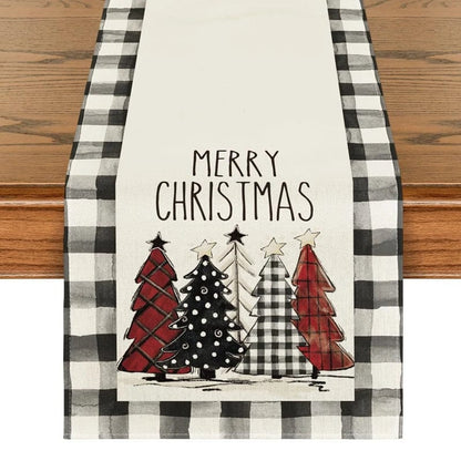 Magic shop 14 / 183x33cm Linen Christmas Table Runner – Navidad Noel Holiday Décor 2025