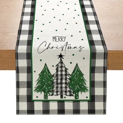 Magic shop 15 / 183x33cm Linen Christmas Table Runner – Navidad Noel Holiday Décor 2025