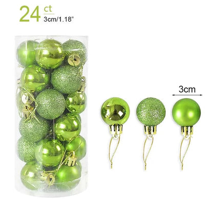 Magic shop 24pcs apple green 24/36 pcs Christmas Tree Ornaments