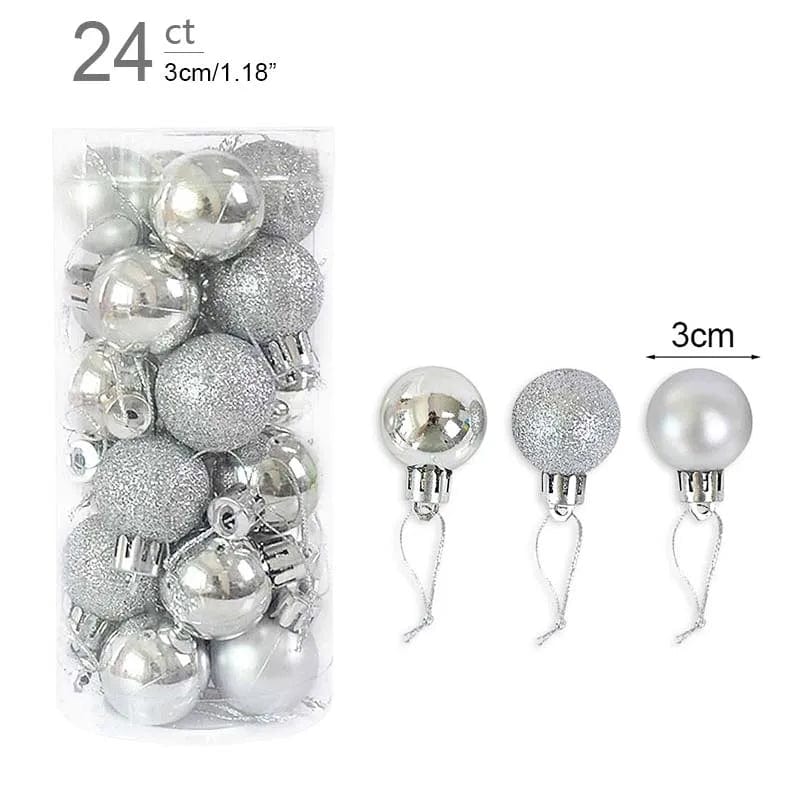 Magic shop 24pcs silver 24/36 pcs Christmas Tree Ornaments