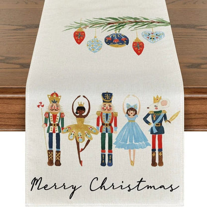 Magic shop 3 / 183x33cm Linen Christmas Table Runner – Navidad Noel Holiday Décor 2025