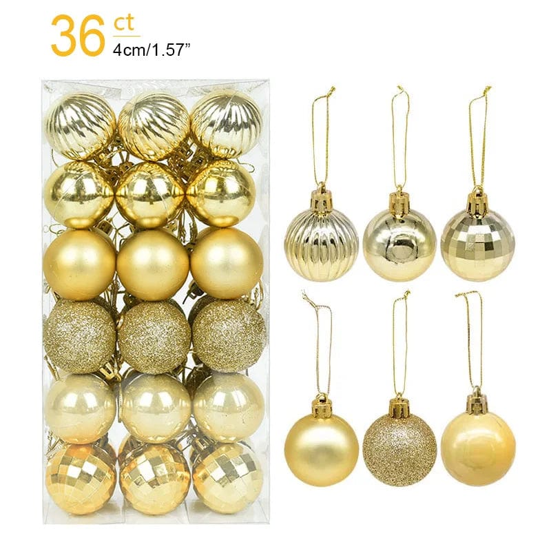 Magic shop 36pcs gold 24/36 pcs Christmas Tree Ornaments