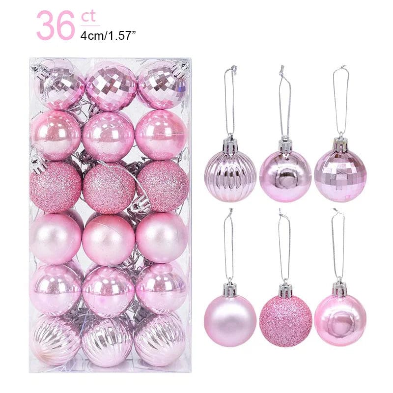 Magic shop 36pcs pink 24/36 pcs Christmas Tree Ornaments