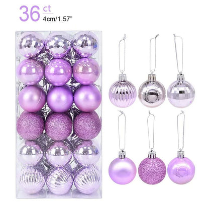 Magic shop 36pcs purple 24/36 pcs Christmas Tree Ornaments