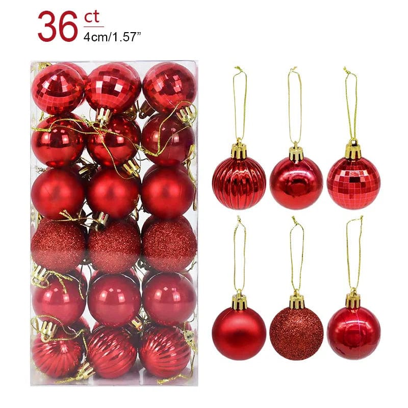 Magic shop 36pcs red 24/36 pcs Christmas Tree Ornaments