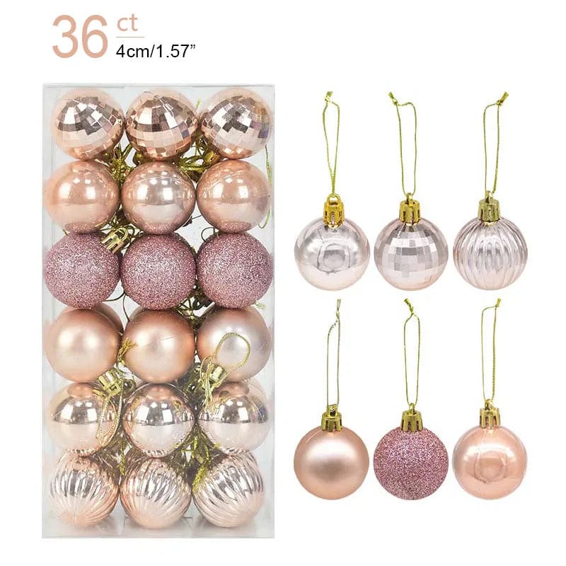 Magic shop 36pcs rose gold 24/36 pcs Christmas Tree Ornaments