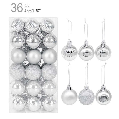 Magic shop 36pcs silver 24/36 pcs Christmas Tree Ornaments