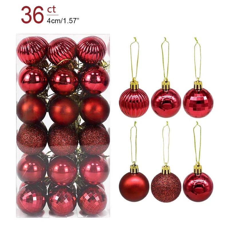 Magic shop 36pcs wine red 24/36 pcs Christmas Tree Ornaments