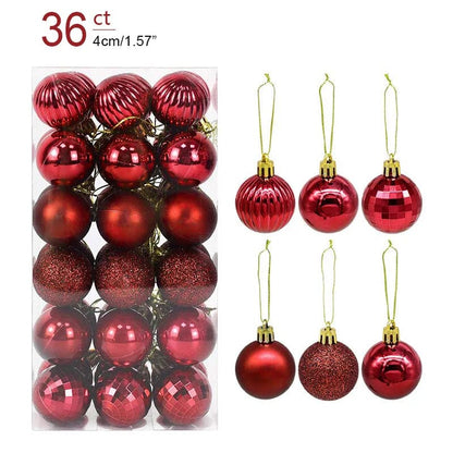 Magic shop 36pcs wine red 24/36 pcs Christmas Tree Ornaments