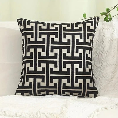 Magic shop 450mm*450mm / Black Geometric Jacquard Pillowcase