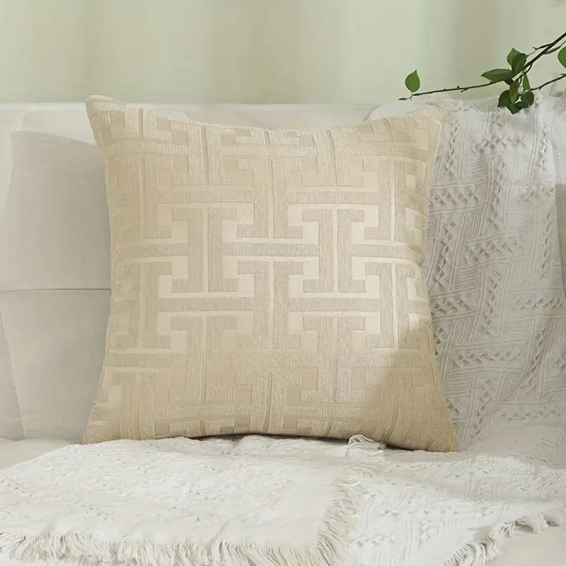 Magic shop 450mm*450mm / Ivory Geometric Jacquard Pillowcase