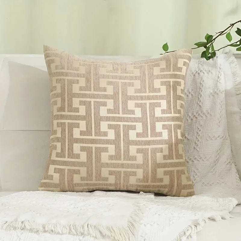 Magic shop 450mm*450mm / Khaki Geometric Jacquard Pillowcase