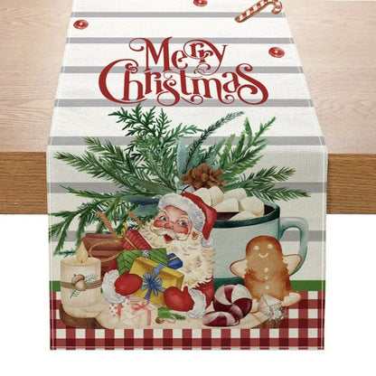 Magic shop 6 / 183x33cm Linen Christmas Table Runner – Navidad Noel Holiday Décor 2025