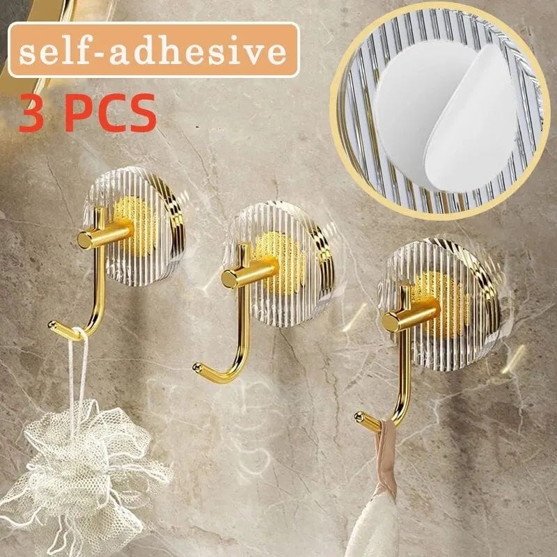 Magic shop 6.5x6.5cm / gold 3PCS  Adhesive Wall Hooks