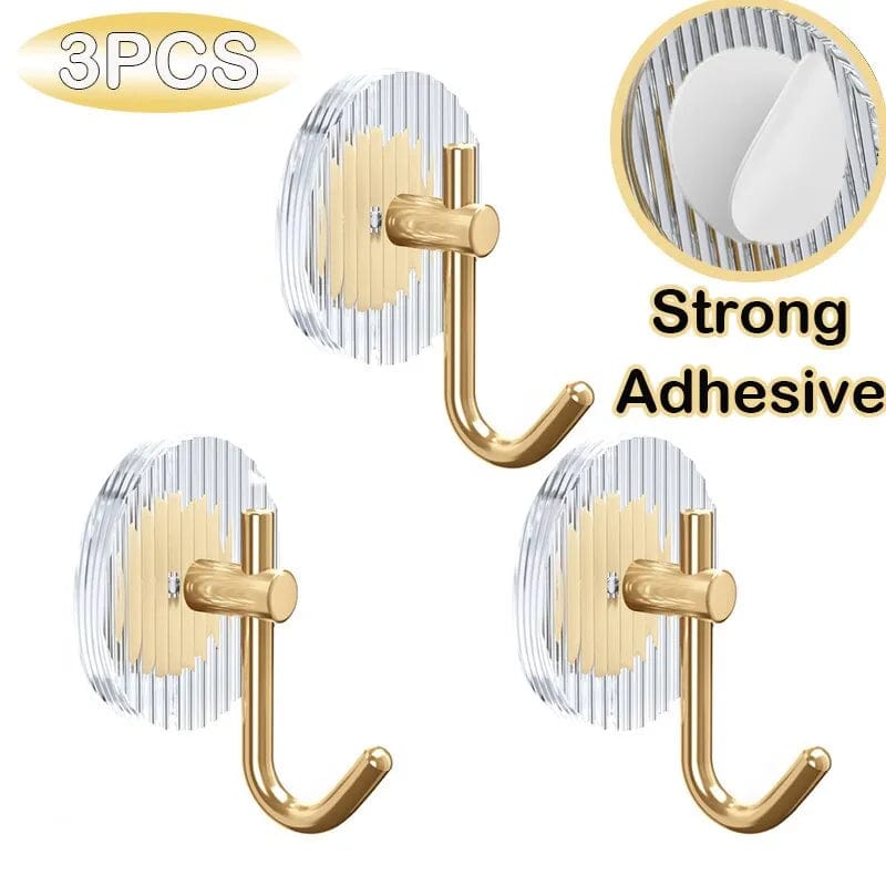 Magic shop 6.5x6.5cm / gold 3PCS  Adhesive Wall Hooks