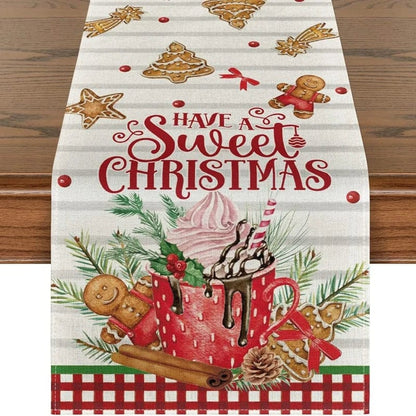 Magic shop 7 / 183x33cm Linen Christmas Table Runner – Navidad Noel Holiday Décor 2025