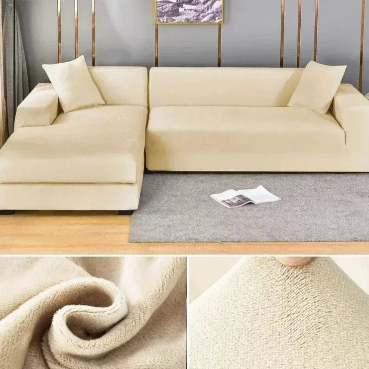 Magic shop Beige / 1 SEAT (90-140CM) Universal Velvet Sofa Cover