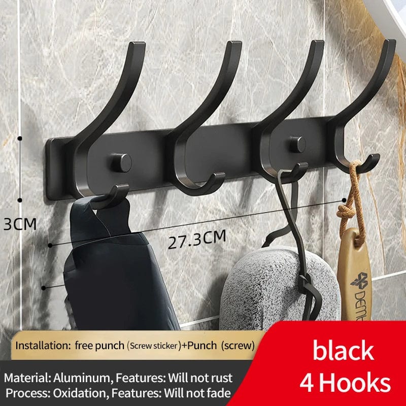 Magic shop black 4-hook Wall Hooks for Bathroom