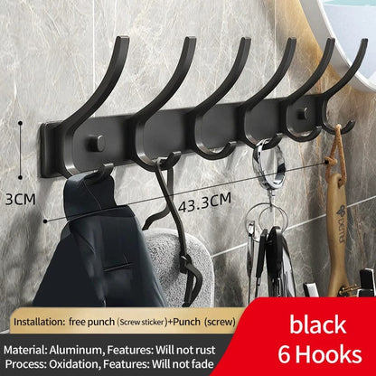 Magic shop black 6-hook Wall Hooks for Bathroom