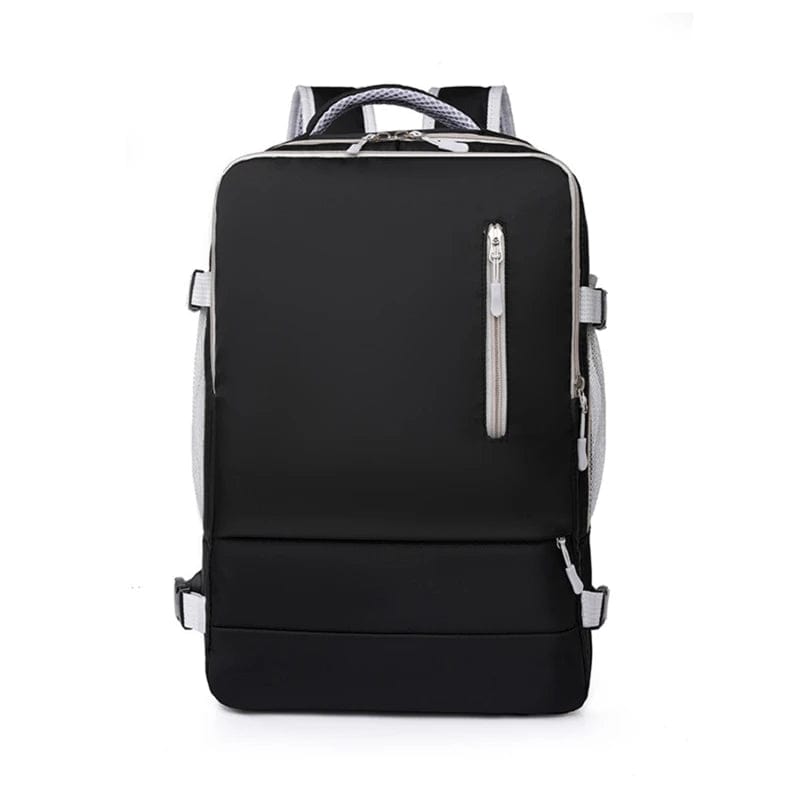 Magic shop Black B Waterproof Travel Backpack with Luggage Strap & USB Charging Port