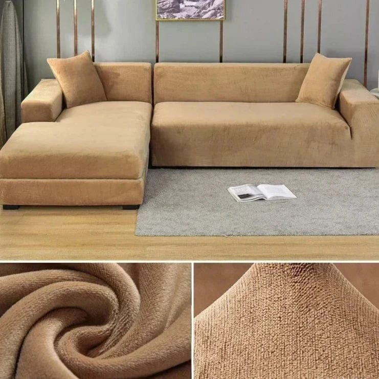 Magic shop Camel / 1 SEAT (90-140CM) Universal Velvet Sofa Cover