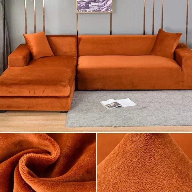 Magic shop Coffee Orange / 1 SEAT (90-140CM) Universal Velvet Sofa Cover