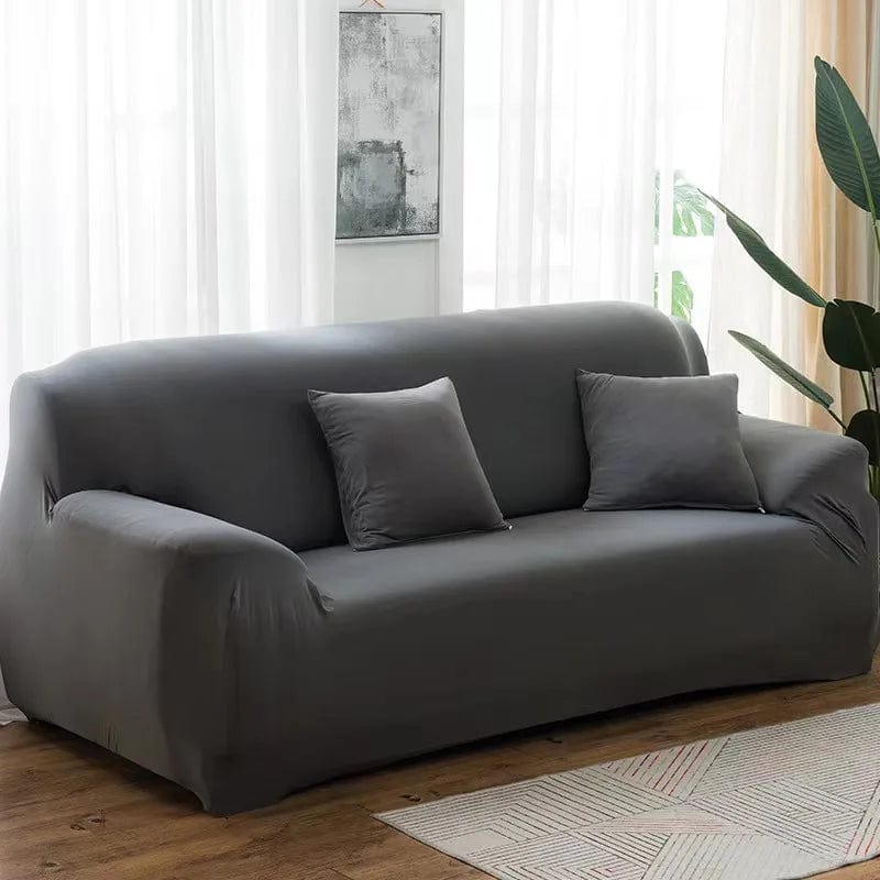 Magic shop Dark Grey / 3-seat 195-230cm Elastic Anti-Slip Solid Sofa Cover