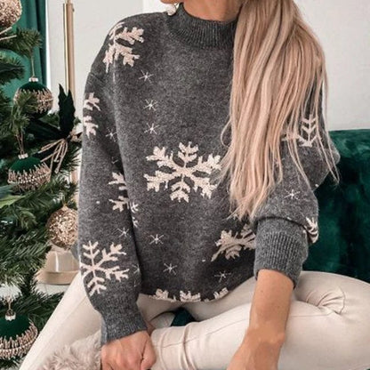 Magic shop Gray / Large Christmas Sweater Snowflake Jumper