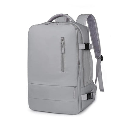 Magic shop Grey B Waterproof Travel Backpack with Luggage Strap & USB Charging Port