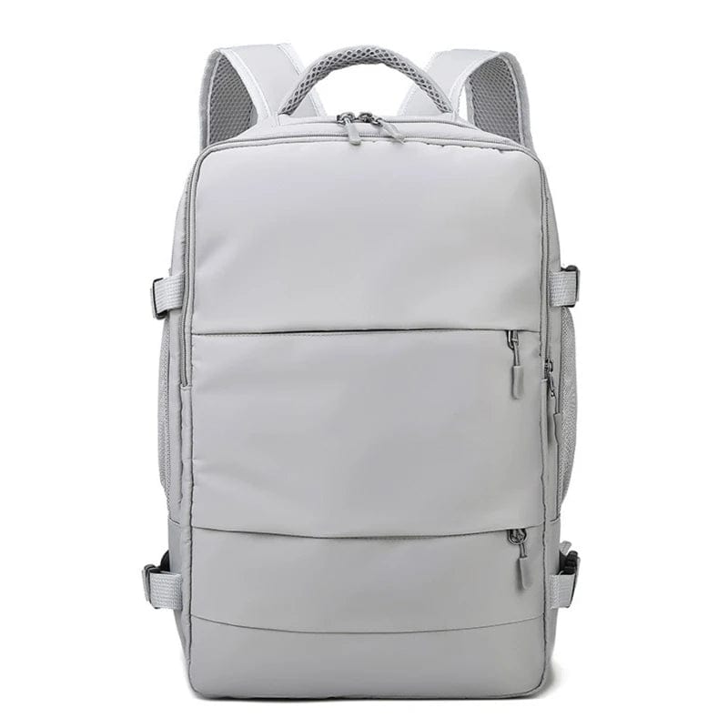 Magic shop Grey Waterproof Travel Backpack with Luggage Strap & USB Charging Port